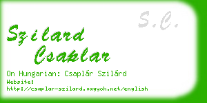szilard csaplar business card