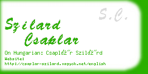 szilard csaplar business card